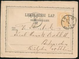 1873 2kr díjjegyes levelezőlap IGLÓ / SZEPES M.