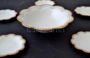 Bavaria porcelán kínáló tál, kis tálkákkal(5+1 db), kézzel festett, jelzett, hibátlan, d: 14,5 cm, d...