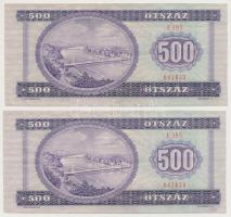 1975. 500Ft (2x) sorszámkövetők T:II szép, ropogós papír