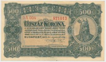 1923. 500K "Magyar Pénzjegynyomda Rt. Budapest" T:III szép papír  Adamo K34