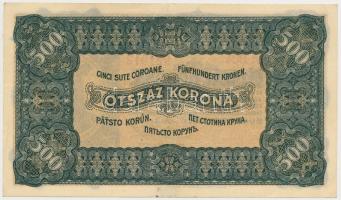 1923. 500K "Magyar Pénzjegynyomda Rt. Budapest" T:III szép papír 
Adamo K34