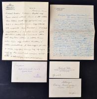 cca 1930 Tamásy József a Metro Goldwyn Mayer kölcsönosztályának vezetője által írott + dr. Meggyes J...