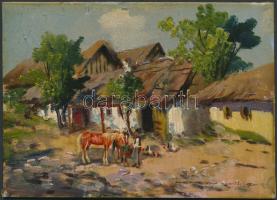 Németh György (1888-1962): Jó gazda. Olaj, falemez, jelzett, 12,5×17,5 cm