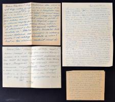 1944 4 db kézírásos levél a világháború borzalmairól szóló híradásokkal