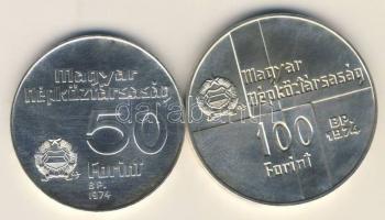 1974. 50Ft Ag + 100Ft Ag "MNB" pár T:BU