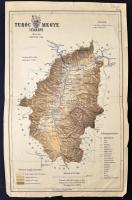 1889 Túróc megye térképe Gönczy Pál. Posner Lajos kiadása. 56x45 cm kis szakadásokkal 25x37 cm