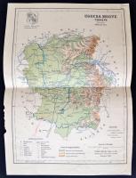 1889 Ugocsa megye térképe Gönczy Pál. Posner Lajos kiadása.25x37 cm kis szakadásokkal