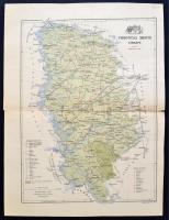 1889 Torontál megye térképe Gönczy Pál. Posner Lajos kiadása.40x55 cm