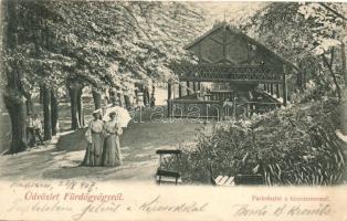 Fürdőgyógy, Feredőgyógy; Parkrészlet a táncteremmel / park detail with dance pavilion (EK)