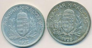 1926-1927. 1P Ag (2x) T:2 patina