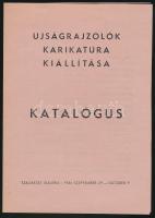1946 Ujságrajzolók karikatúra kiállítása katalógus 9db résztvevő művész aláírásával külön lapon: Kas...
