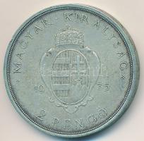 1935. 2P Ag "Pázmány" T:2,2- patina
Adamo P7.1