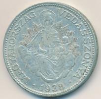 1938. 2P Ag "Madonna" T:2,2- patina Adamo P7