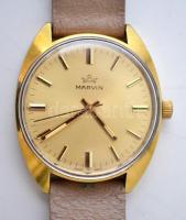 cca 1960 Marvin mechanikus karóra, hibátlan állapotban, eredeti tokkal, szíjjal, működőképesen / Marvin watch in original box