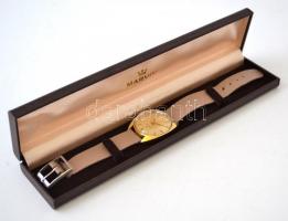 cca 1960 Marvin mechanikus karóra, hibátlan állapotban, eredeti tokkal, szíjjal, működőképesen / Mar...