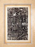 Kass János (1927-2010): 12 db mű. Különféle sokszorosított technika, papír, jelzett, üvegezett keret...