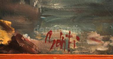 Bánfi jelzéssel: Vitorlások Badacsony felé. Olaj, karton, üvegezett keretben, 23×34 cm