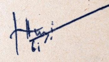 Szőnyi Jenő (1902-?): Ülő férfi. Tus, papír, jelzett, 29×23 cm