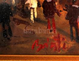 Bánfi jelzéssel: Párizs. Olaj, karton, üvegezett keretben, 22×31 cm