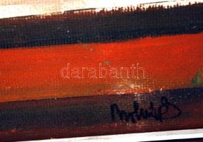 Molnár Bertalan (1933-): Virágcsendélet. Olaj, farost, keretben, 60×30 cm