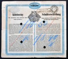 Torna 1847. "Wodianer és fia nagykereskedőház" és "Gróf Keglevich Gábor" között létrejött kölcsönszerződés kötelezvénye, hátoldalán törlesztési tervvel, lyukasztásokkal és áthúzással érvénytelenítve, pecsétekkel T:III,III- szakadások