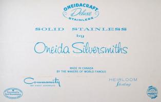 Oneidacraft evőeszközkészlet (24 db), rozsdamentes fém, jelzett, eredeti dobozában,