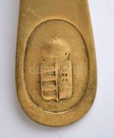 Fém kanál, nyelén a magyar címerrel, h: 20 cm