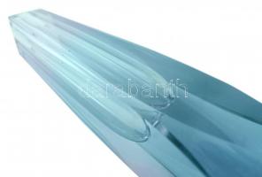 Moser váza, formába öntött, anyagába színezett, hibátlan, jelzett, m:28 cm