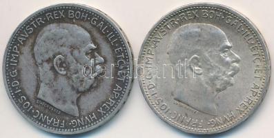 Ausztria 1916. 1K Ag "Ferenc József" (2x) T:2,2- kis ph., patina Austria 1916. 1 Corona Ag "Franz Joseph" (2x) C:XF,VF small edge error, patina