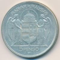 1930. 5P Ag "Horthy jobbra" T:2 
Adamo P8