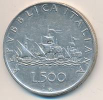 Olaszország 1959R 500L Ag "Kolumbusz hajója" T:2,2- kis ph.
Italy 1959R 500 Lire Ag "...