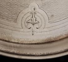 Ezüst (Ag.) tálca, sérült, nettó:198 g, d:21 cm