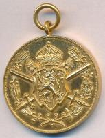 Bulgária 1933. "Háborús emlékmedál 1915-1918" aranyozott fém kitüntetés mellszalag nélkül T:2 Bulgaria 1933. "Commemorative Medal for the War of 1915-1918" gilt metal decoration without ribbon C:XF