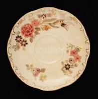 Zsolnay virág mintás mokkás csésze, kézzel festett, jelzett