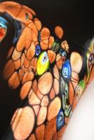 Muránói millefioris fújt díszváza, több rétegű, anyagában színezett, hibátlan, jelzés nélkül, m:30 c...