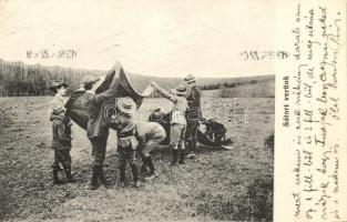 Sátort verünk, magyar cserkészek / Hungarian scouts with tents