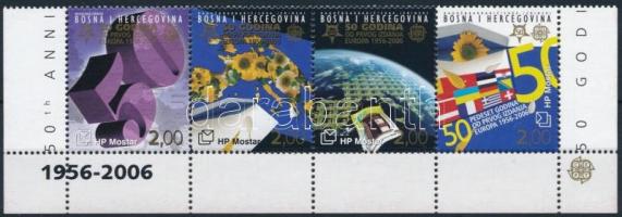 2006 50 éves az Europa CEPT ívsarki vízszintes 4-es csík Mi 166-169