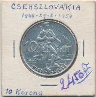 Csehszlovákia 1954. 10K Ag "Szlovák felkelés" T:2 Czechoslovakia 1954. 10 Korun Ag "10th Anniversary - Slovak Unprising" C:XF