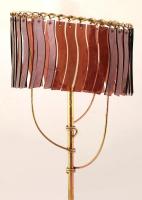 Artemide Ifigenia asztali lámpa, jelzett, müködik, üveg-réz-műanyag, apró hiba a burán, m:80 cm