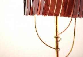 Artemide Ifigenia asztali lámpa, jelzett, müködik, üveg-réz-műanyag, apró hiba a burán, m:80 cm