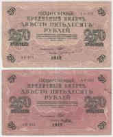 Orosz Birodalom 1917. 250R (2xklf) + 1000R T:III,III- Russian Empire 1917. 250 Rubles (2xdiff) + 1000 Rubles C:F,VG