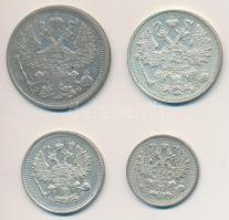 Orosz Birodalom 1907. 20k Ag + 1914. 5k Ag + 10k Ag + 15k Ag T:1-,2,2
Russian Empire 1907. 20 Kopek...