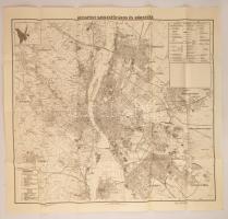 1926 Budapest Székesfőváros és környéke térkép, Magyar Királyi állami Térképészet, szép állapotban, hajtogatva, 84x94cm