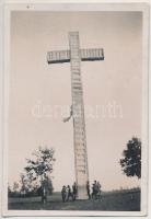 1933 Cserkész jamboree Arénai nagy kereszt, fotó verzón feliratozva, 8x6cm