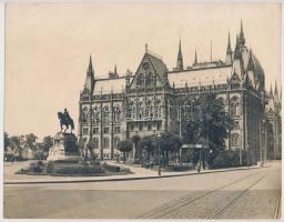 cca 1925-30 Parlament Andrássy szoborral, fotó, 21x27cm