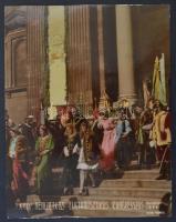 1938 Nemzetközi Eucharisztikus Kongresszus Budapesten. 2 db nagyméretű mozgalmas, színes fotó. Hátol...