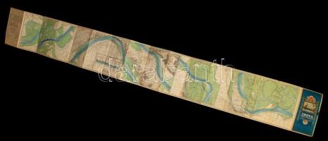 Duna Paks-Mohács vízisporttérkép, Magyar Királyi Állami Térképészeti Intézet 24x192 cm. Szép állapot...