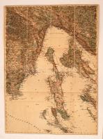 cca 1910 Pola és környéke vászon katonai térkép / Pola military map on canvas 40x40 cm