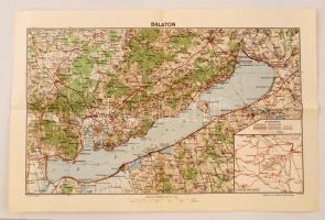 cca 1920 A Balaton térképe. Kiadja a Balatoni Intéző Bizottság. 48x32 cm