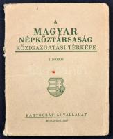 1957 Magyar Népköztársaság közigazgatási térképe. Kossuth címerrel 90x74 cm